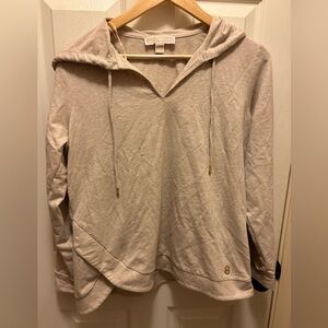 Michael Kors Tan Asymmetrical Hooded Shirt Sz L